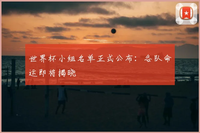 世界杯小组名单正式公布：各队命运即将揭晓